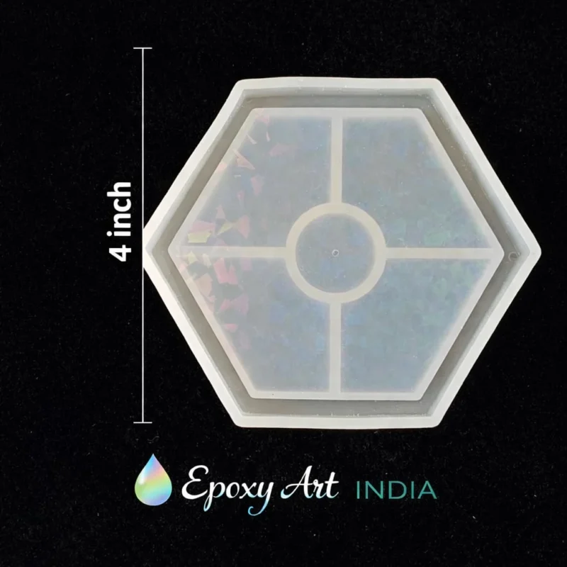Holographic Hexagon Resin Trinket & Coaster Silicone Mould
