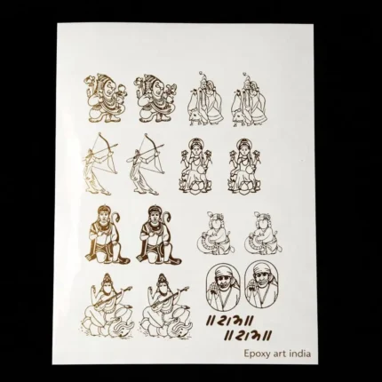 Mix God Embossed Gold Sticker Sheet – A5 for Resin Art & Spiritual Crafts