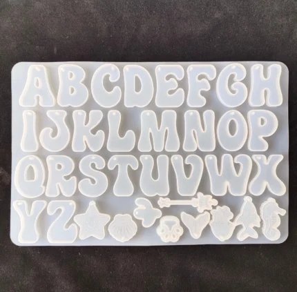 Ocean Letter Mold for Resin Art – Alphabet Silicone Mold for DIY Crafts