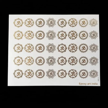 Om Embossed Gold Sticker Sheet – A4 for Resin Art & Spiritual Crafts