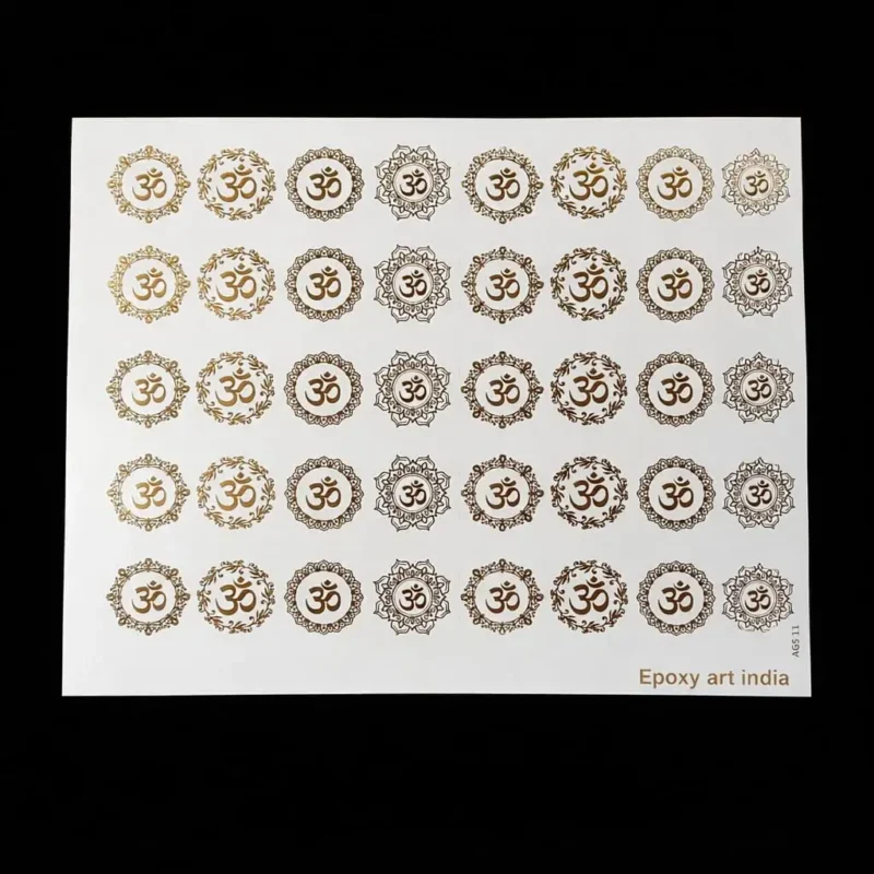 Om Embossed Gold Sticker Sheet – A4 for Resin Art & Spiritual Crafts