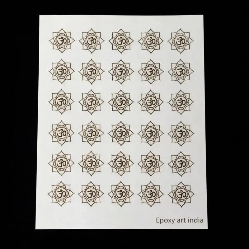 Om Embossed Gold Sticker Sheet – A5 for Resin Art & Spiritual Crafts