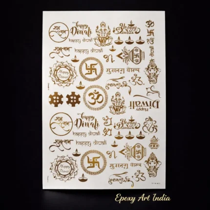 Diwali Mix Embossed Gold Stickers for Resin Art