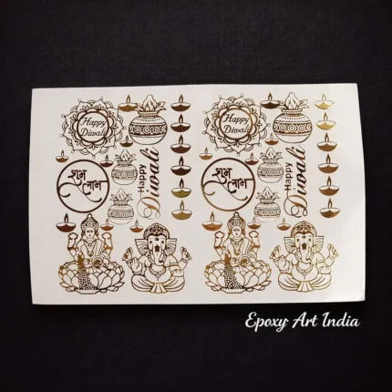Diwali Special Embossed Gold Stickers for Resin Art