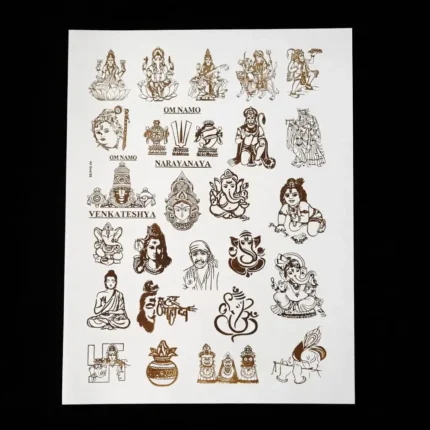 Mix God Embossed Gold Sticker Sheet – A4 for Resin Art & Spiritual Crafts