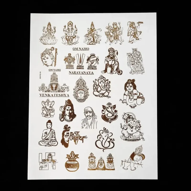Mix God Embossed Gold Sticker Sheet – A4 for Resin Art & Spiritual Crafts