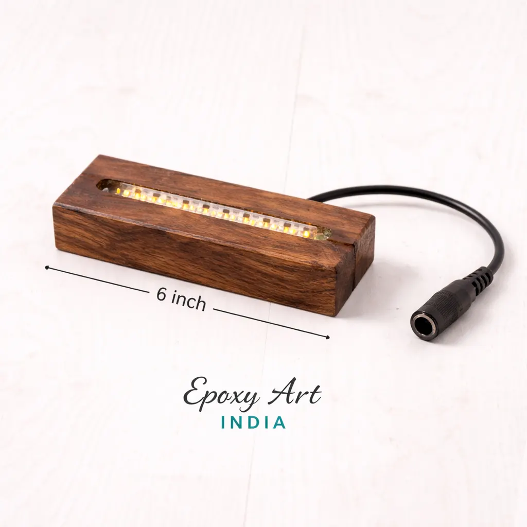 6 Inch Teak Wooden LED Base for Resin Art | Epoxy Lamp Light Base | LED Display Stand 6 Inch Teak Wooden LED Base for Resin Art | Epoxy Lamp Light Base | LED Display Stand
