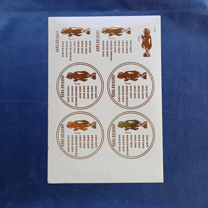 Hare Ram Hare Krishna Mantra 2 Gold Embossed Sticker Sheet for Resin Art