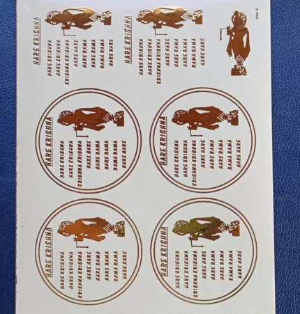 Hare Ram Hare Krishna Mantra 2 Gold Embossed Sticker Sheet for Resin Art