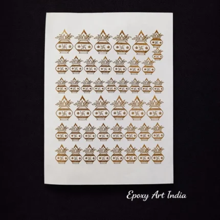 Small & Big Kalash Embossed Gold Stickers for Resin Art