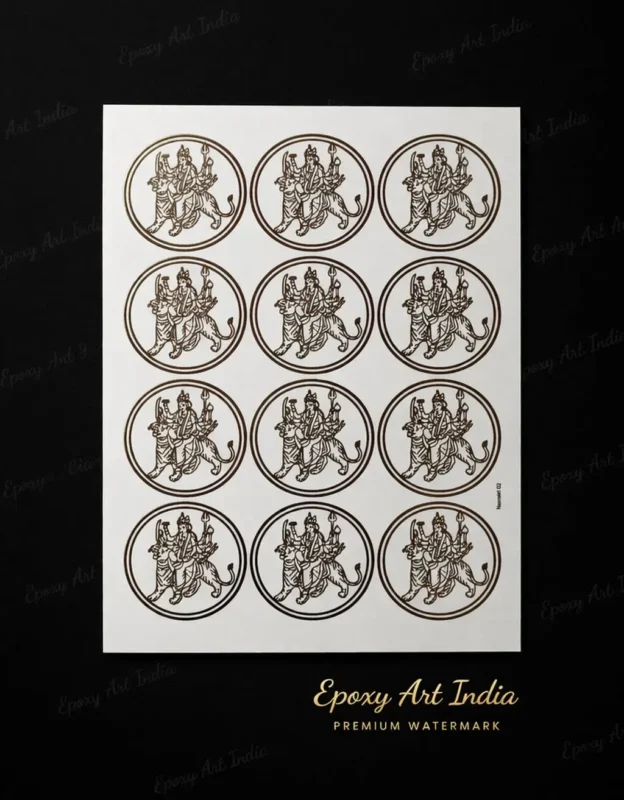 Ambamataji Embossed Gold Sticker for Resin Art