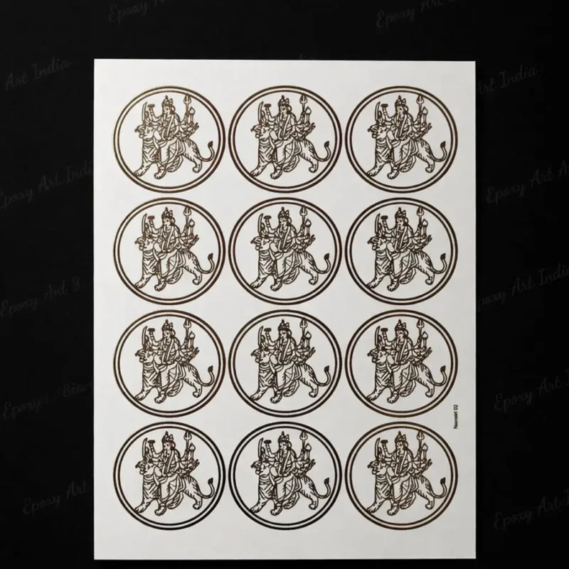 Ambamataji Embossed Gold Sticker for Resin Art