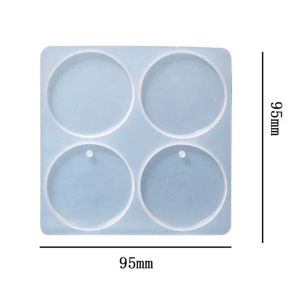 4 Cavity Round Rakhi, Lumba, Jewellery & Hair Clip Silicone Mould