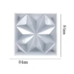 Square Coaster Silicone Mould with 3D 8-Corner Star Design