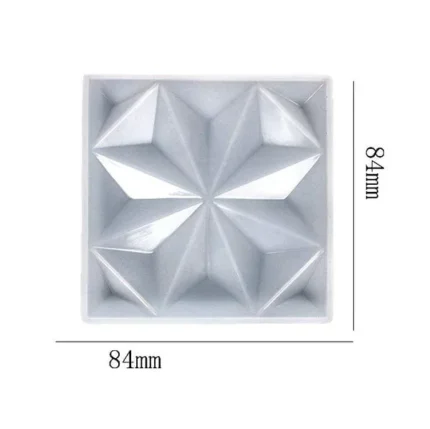Square Coaster Silicone Mould with 3D 8-Corner Star Design