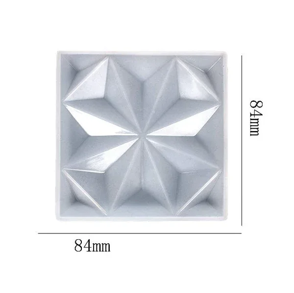 Square Coaster Silicone Mould with 3D 8-Corner Star Design