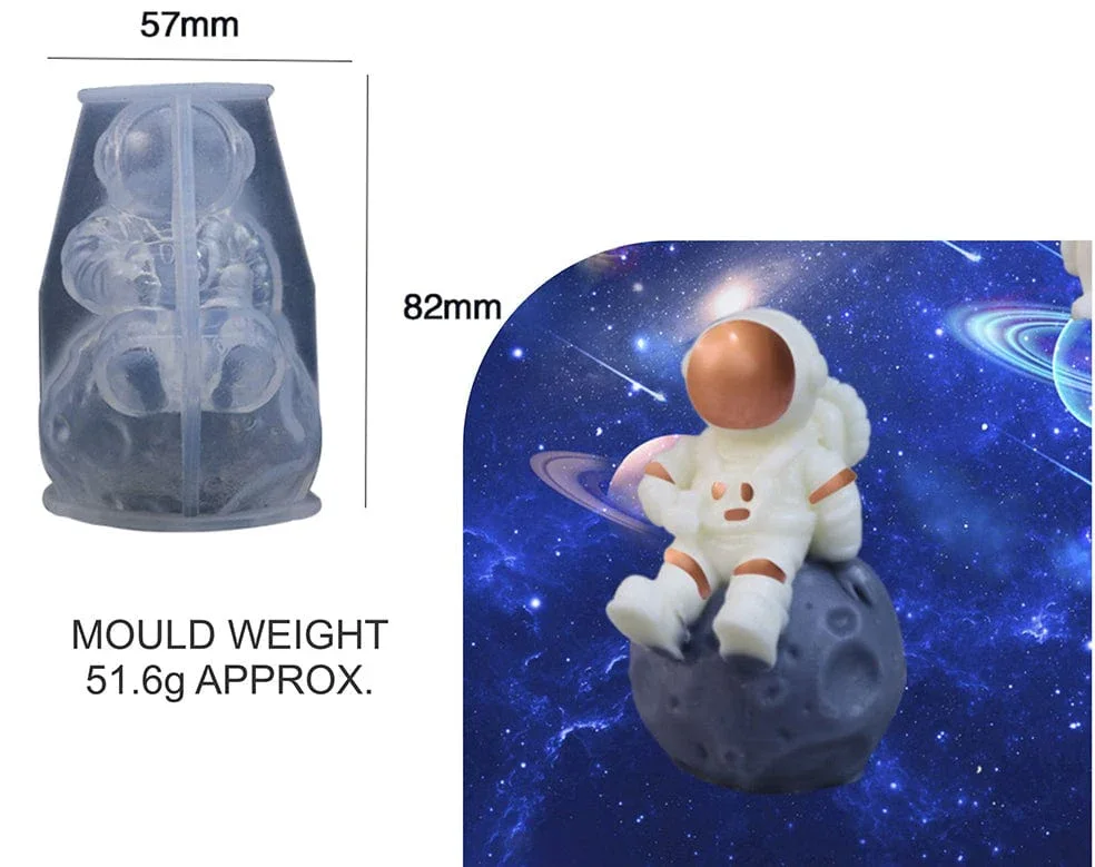 Seating Astronaut Candle Mould | Silicone Candle Mold for DIY Wax