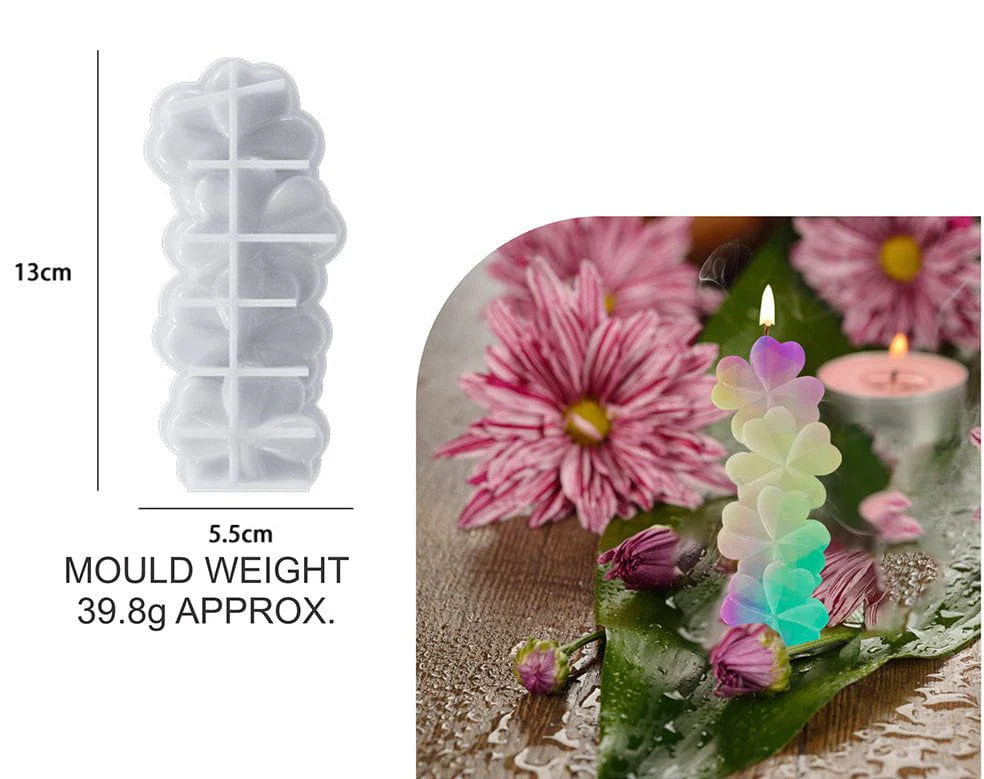 4 Leaf Flower Candle Mould | Silicone Candle Mold for DIY Wax