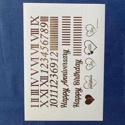 Roman Number Embossed Gold Sticker for Resin Art