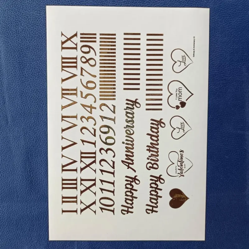 Roman Number Embossed Gold Sticker for Resin Art