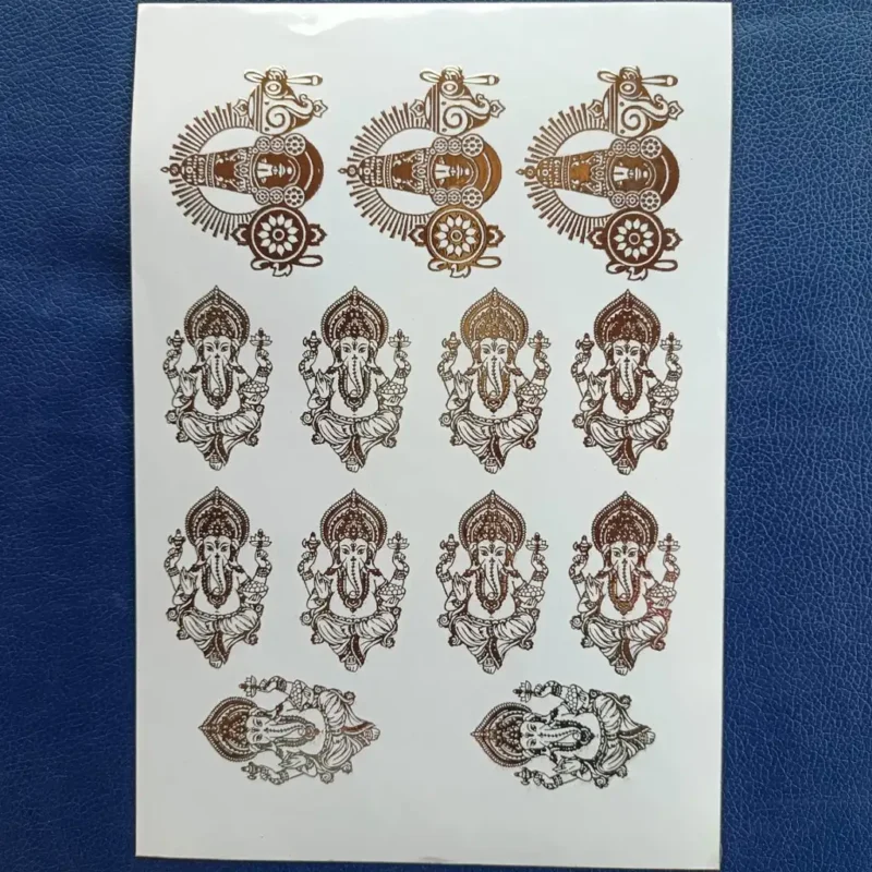 Lord Ganesha Embossed Gold Sticker for Resin Art