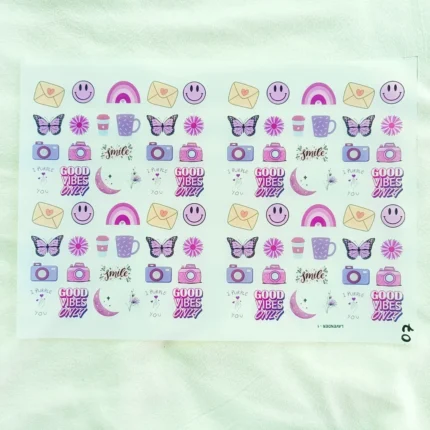 Good Vibes UV DTF Sticker Sheet for Resin Art