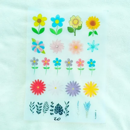 Flowers UV DTF Sticker Sheet for Resin Art