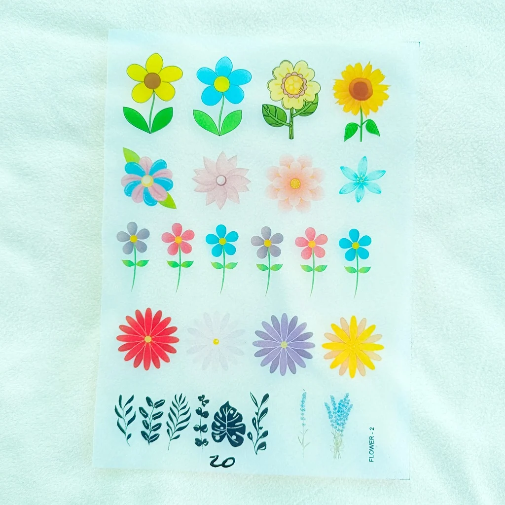 Flowers Insert Sticker Sheet for Resin Art Flowers Insert Sticker Sheet for Resin Art
