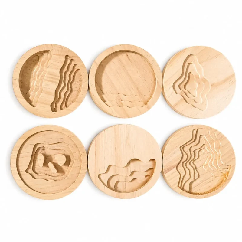 Wooden 3D Coaster for Resin Art – Smooth MDF/Wood Base for DIY Craft & Epoxy Projects