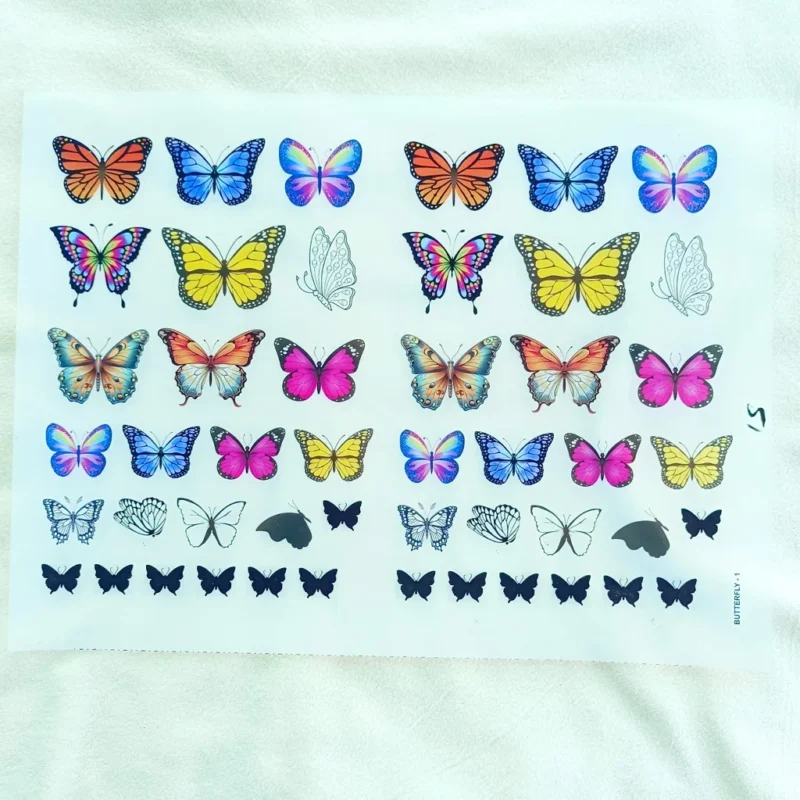 3D Butterfly UV DTF Sticker Sheet for Resin Art