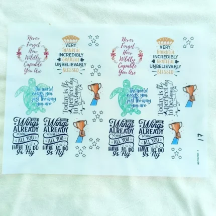 Motivation UV DTF Sticker Sheet for Resin Art