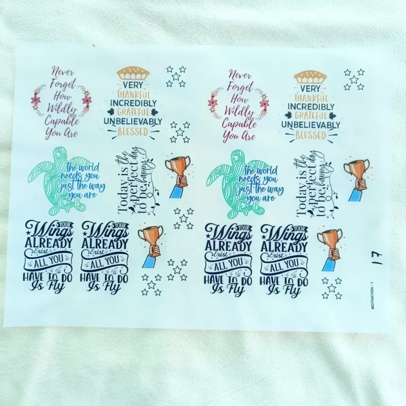 Motivation UV DTF Sticker Sheet for Resin Art