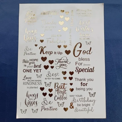 Best Wishes Resin Coaster with Embossed Gold Sticker | Handmade Epoxy Art Coaster