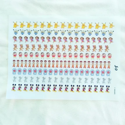 Mix Cartoon UV DTF Sticker Sheet for Resin Art