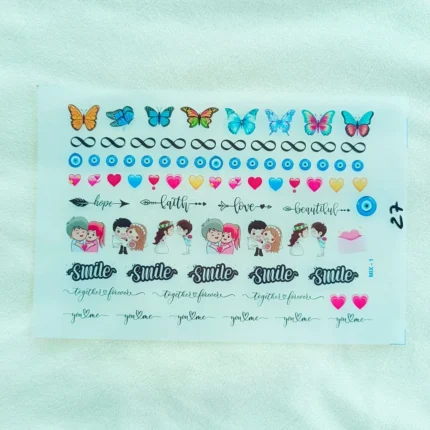 Cute Couple UV DTF Sticker Sheet for Resin Art
