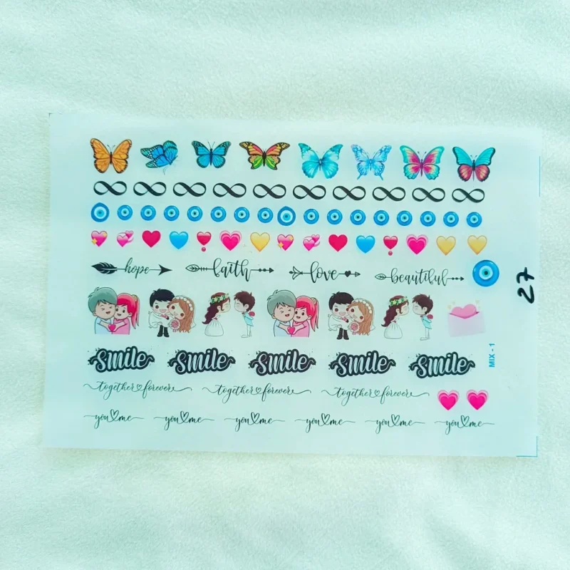 Cute Couple Insert Sticker Sheet for Resin Art