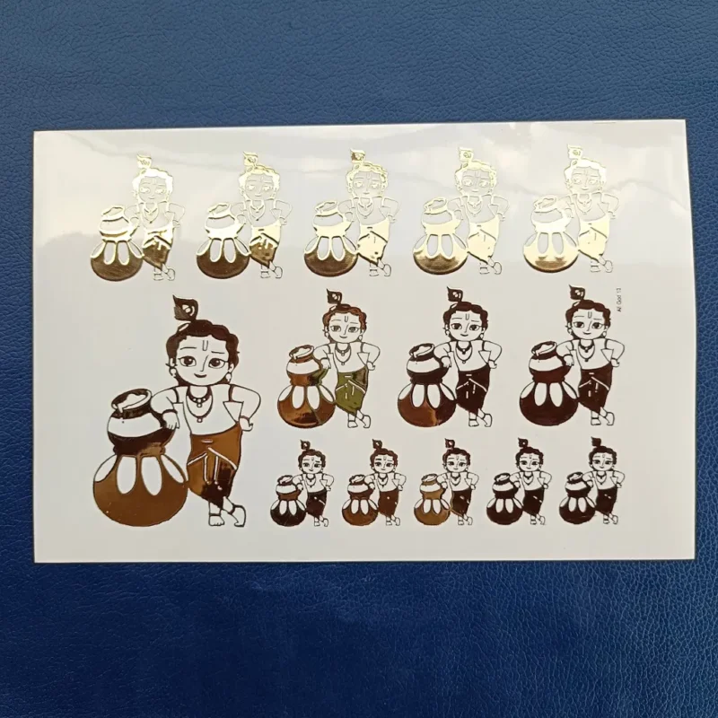 Little Krishna Resin Coaster with Embossed Gold Sticker | Handmade Epoxy Art Coaster | Cute & Spiritual