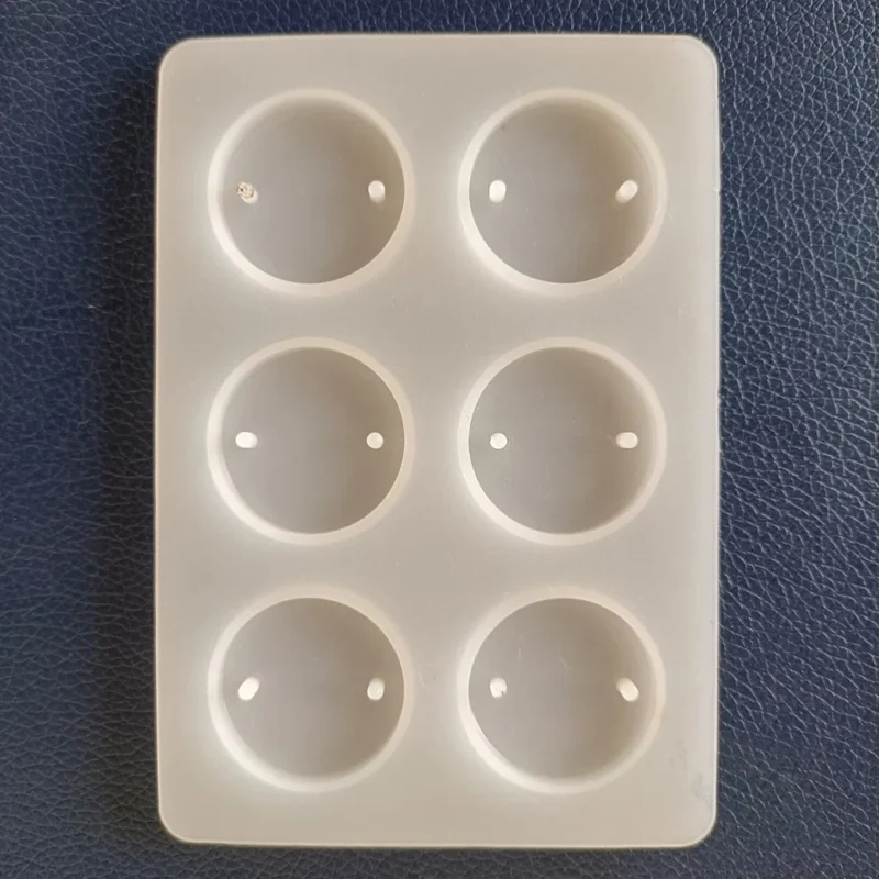 6 Cavity Round Rakhi Silicone Mould for Resin Art | DIY Rakhi Making Mould with Thread Holes