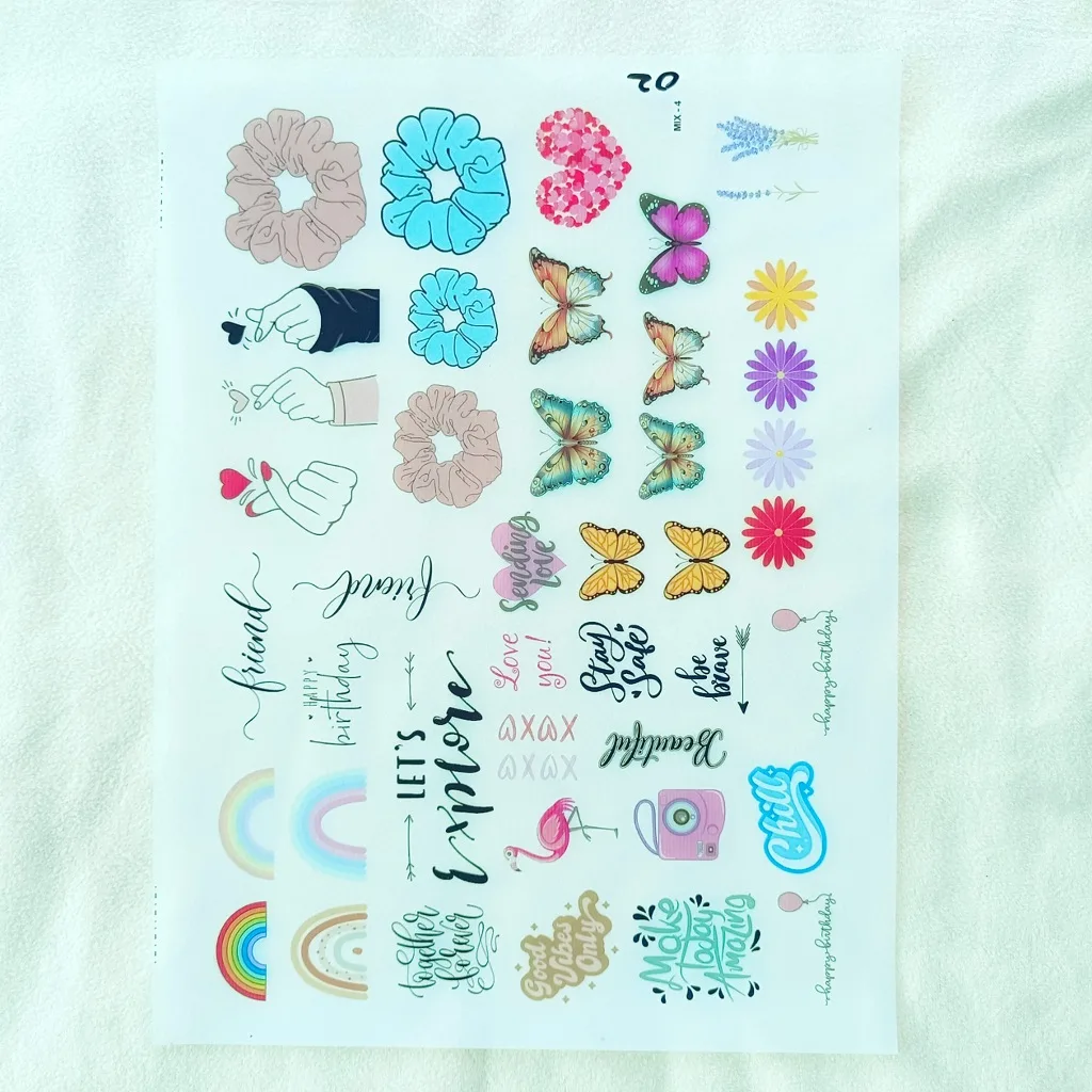 Mix Happy Birthday Insert Sticker Sheet for Resin Art Mix Happy Birthday Insert Sticker Sheet for Resin Art