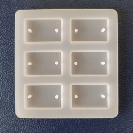 6 Cavity Rectangle Rakhi Silicone Mould for Resin Art | DIY Rakhi Making Mould with Thread Holes