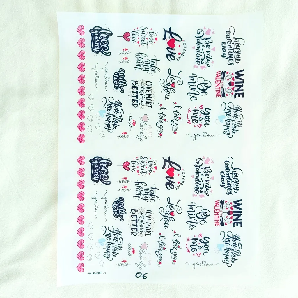 Valentine’s Day Insert Sticker Sheet for Resin Art Valentine’s Day Insert Sticker Sheet for Resin Art