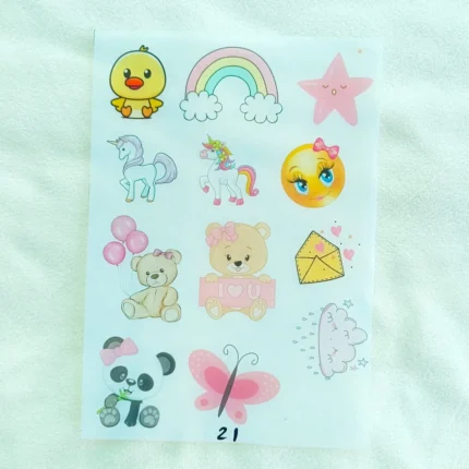 Cute Teddy UV DTF Sticker Sheet for Resin Art