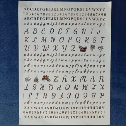 Alphabet & Numbers Embossed Gold Sticker for Resin Art