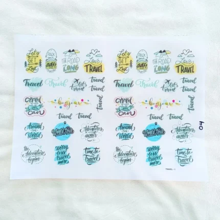 Travel Theme UV DTF Sticker Sheet for Resin Art