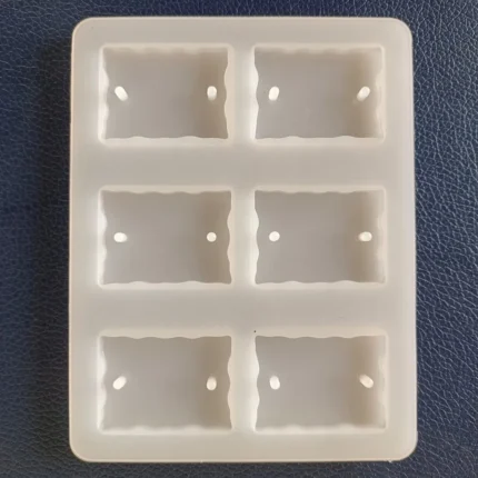 6 Cavity Rectangle Agate Rakhi Silicone Mould for Resin Art | DIY Rakhi Making Mould with Thread Holes