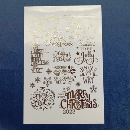 Merry Christmas Resin Coaster with Embossed Gold Sticker | Handmade Epoxy Art Coaster |