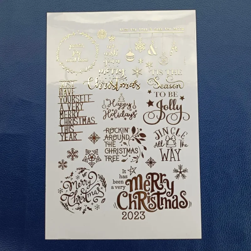 Merry Christmas Resin Coaster with Embossed Gold Sticker | Handmade Epoxy Art Coaster |