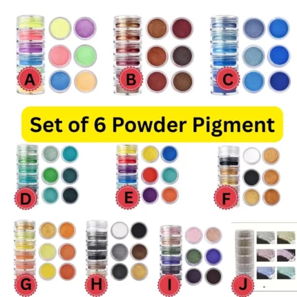 Mica Powder Set (Pack of 6) for Resin Art – Shimmer Pigment Kit for DIY Crafts Epoxy