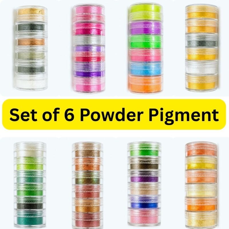 Mica Powder Set (Pack of 6) for Resin Art – Shimmer Pigment Kit for DIY Crafts Epoxy