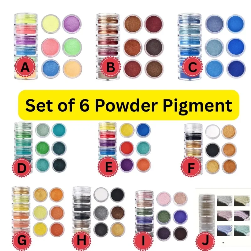 Mica Powder Set (Pack of 6) for Resin Art – Shimmer Pigment Kit for DIY Crafts Epoxy